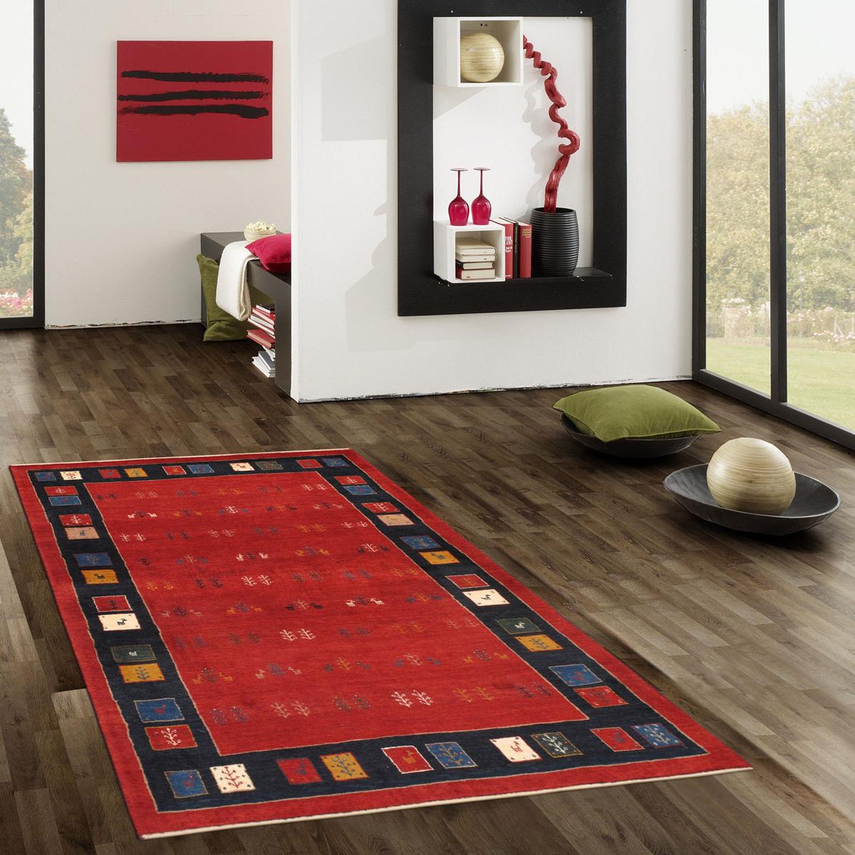 Tribal Hand-Knotted Lamb's Wool Area Rug