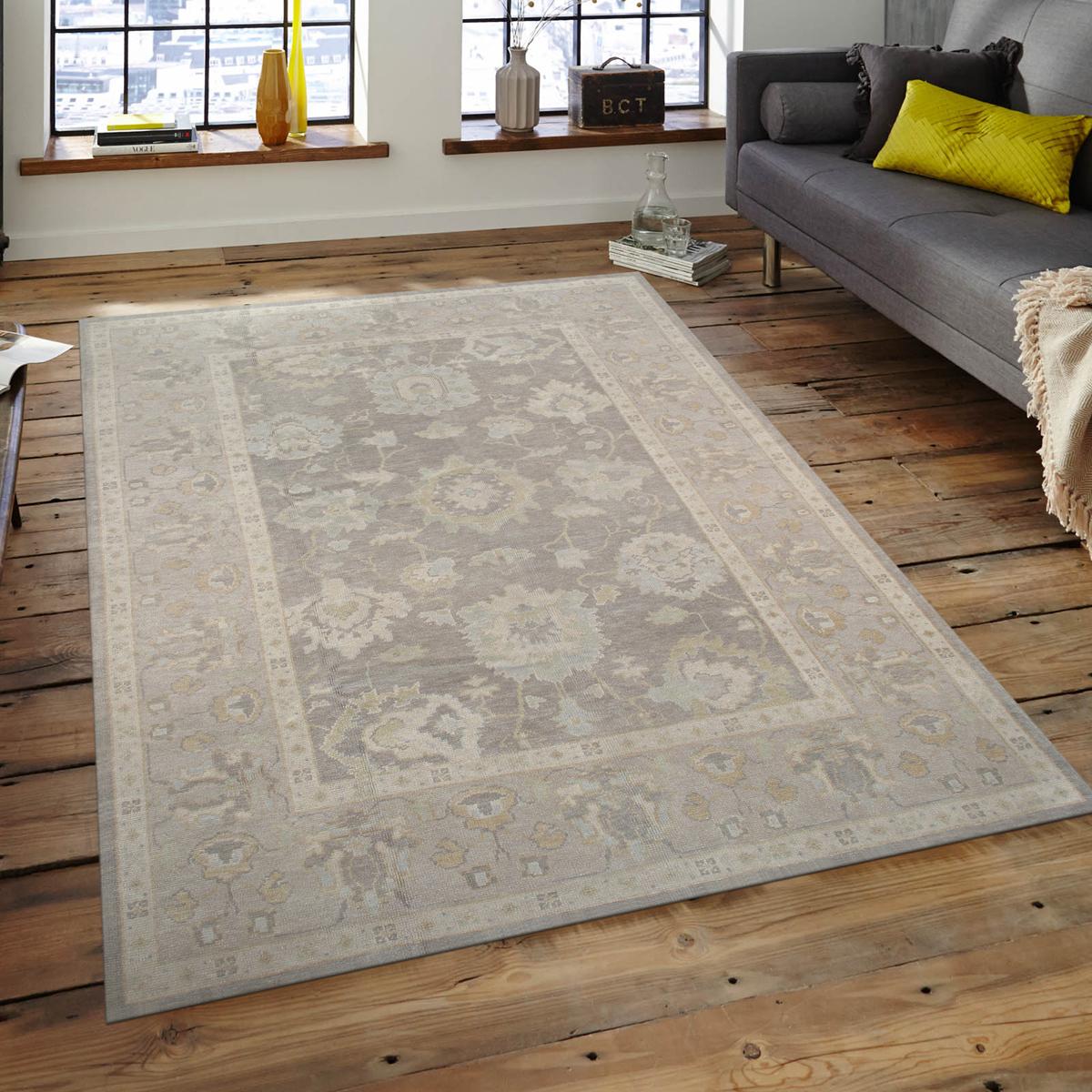 Oushak Hand-Knotted Lamb's Wool Area Rug