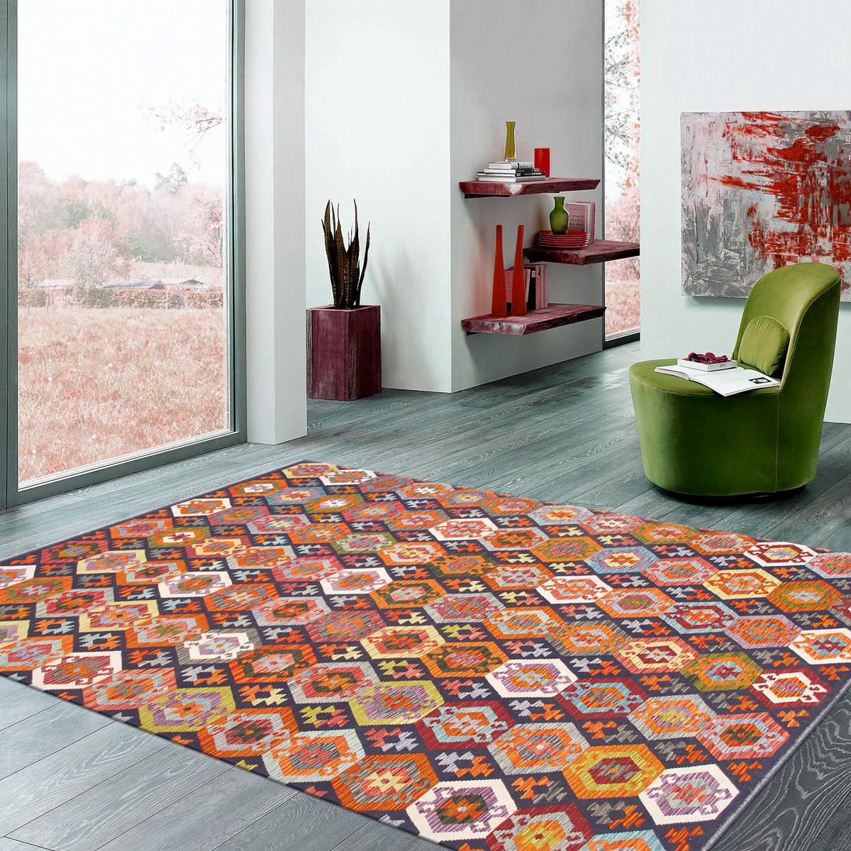 Kilim Flatweave Wool Area Rug