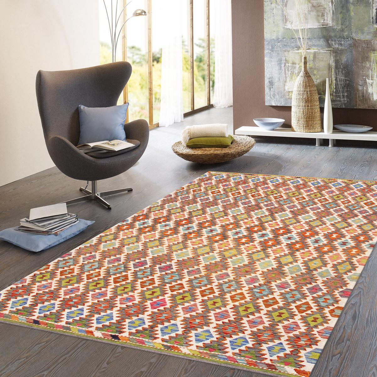 Kilim Flatweave Wool Area Rug