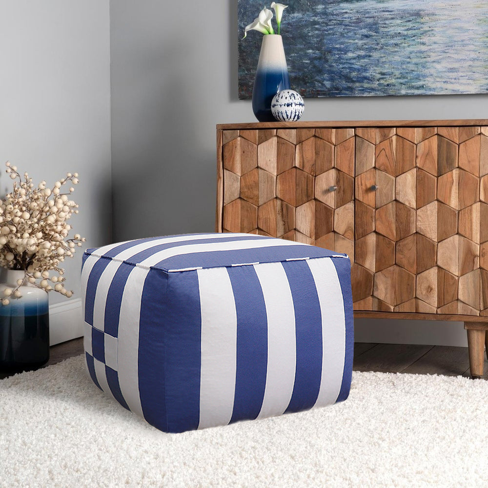 Galaxy Striped Pouf Ottoman