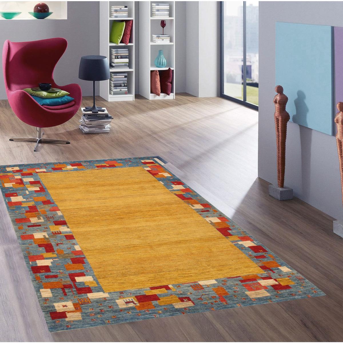 Tribal Hand-Knotted Lamb's Wool Area Rug