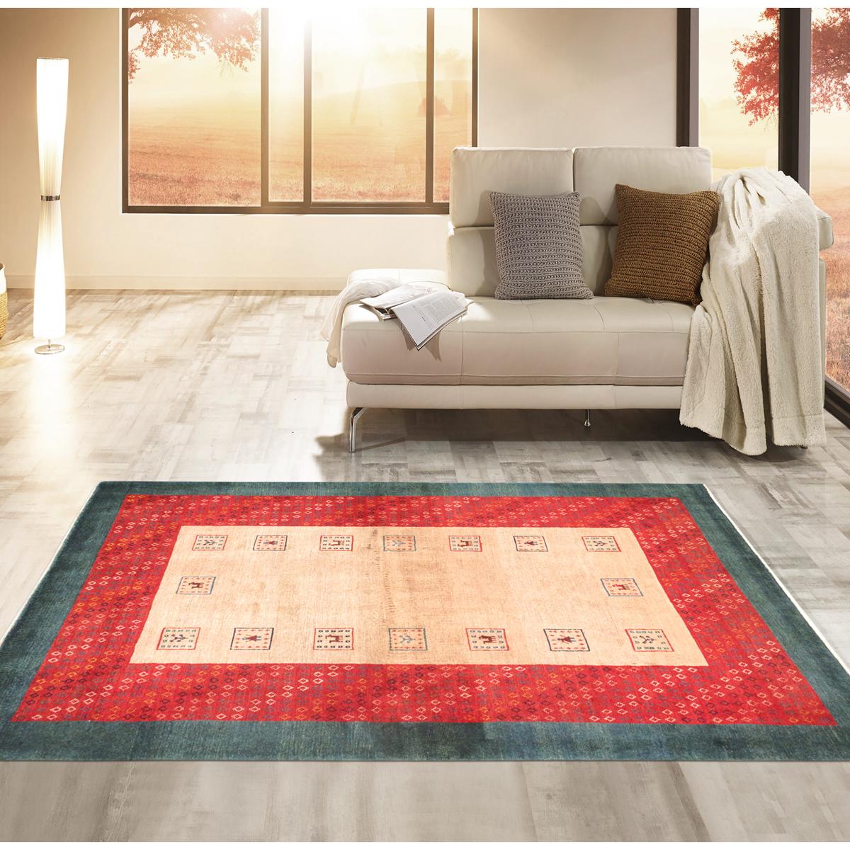 Tribal Hand-Knotted Lamb's Wool Area Rug
