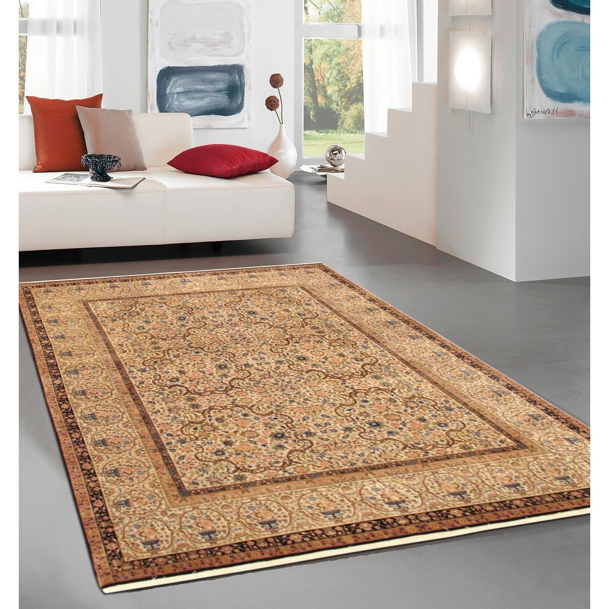 Kermanshah Hand-Knotted Wool Area Rug