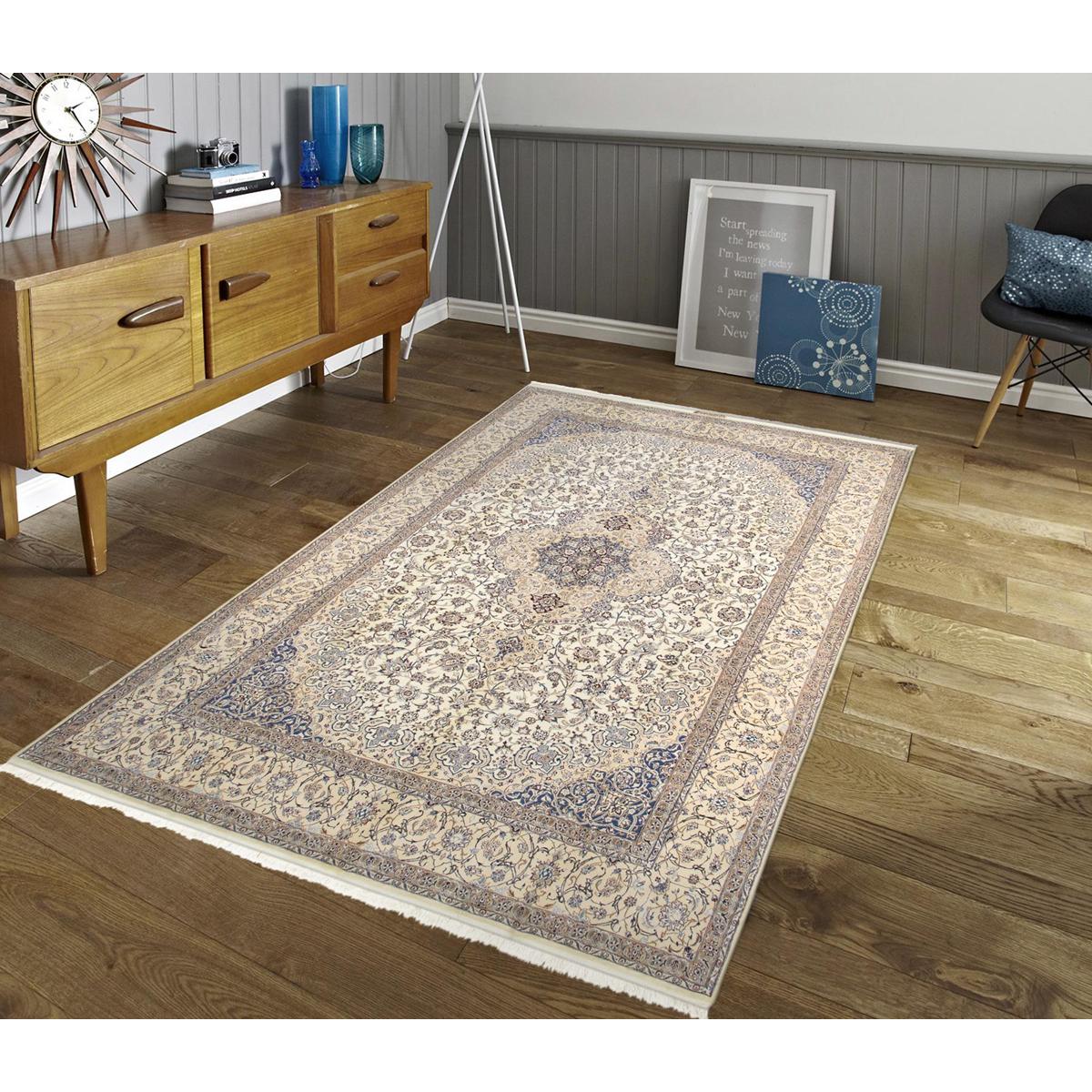 Azerbaijan Hand-Knotted Silk & Wool Area Rug