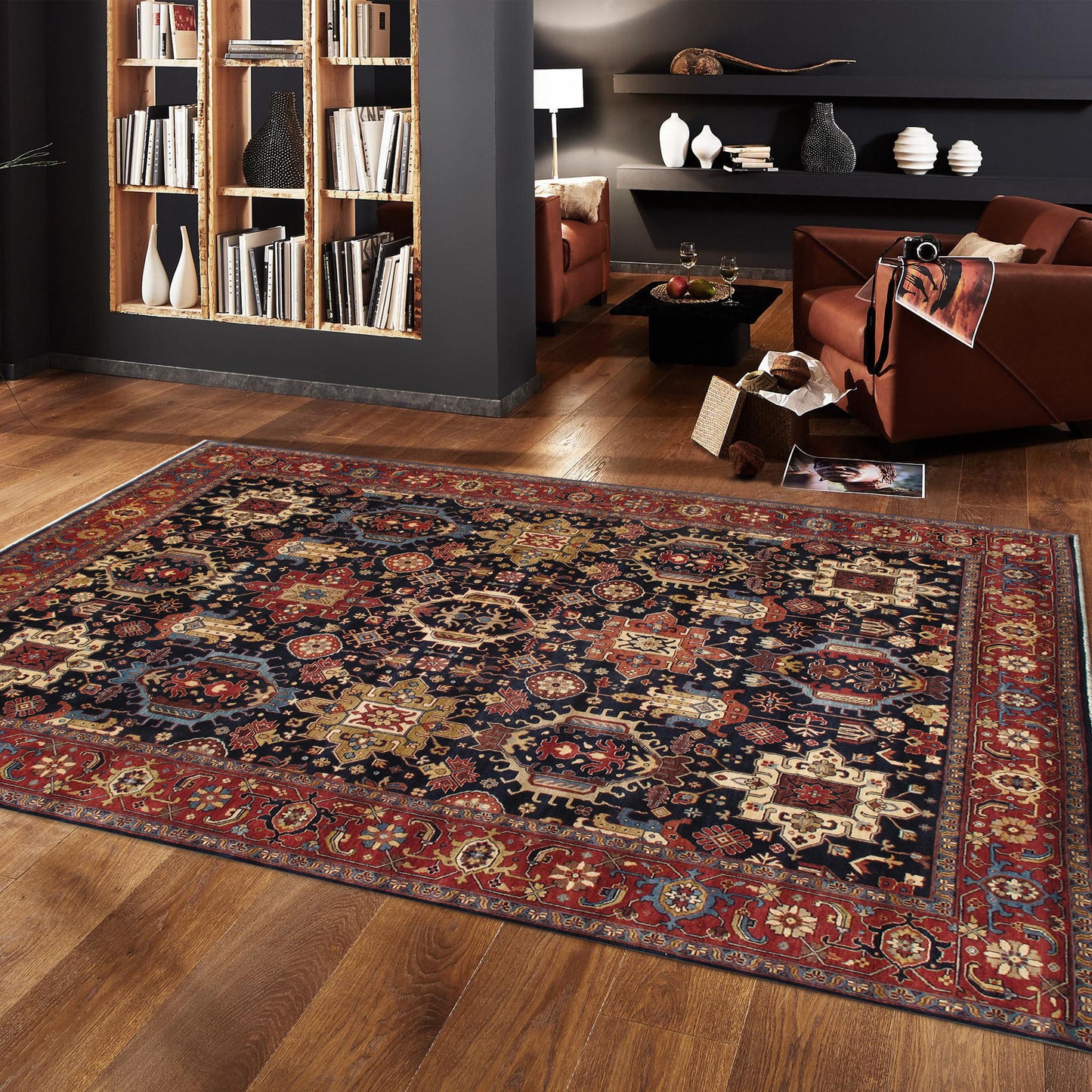 Azerbaijan Hand-Knotted Wool Area Rug