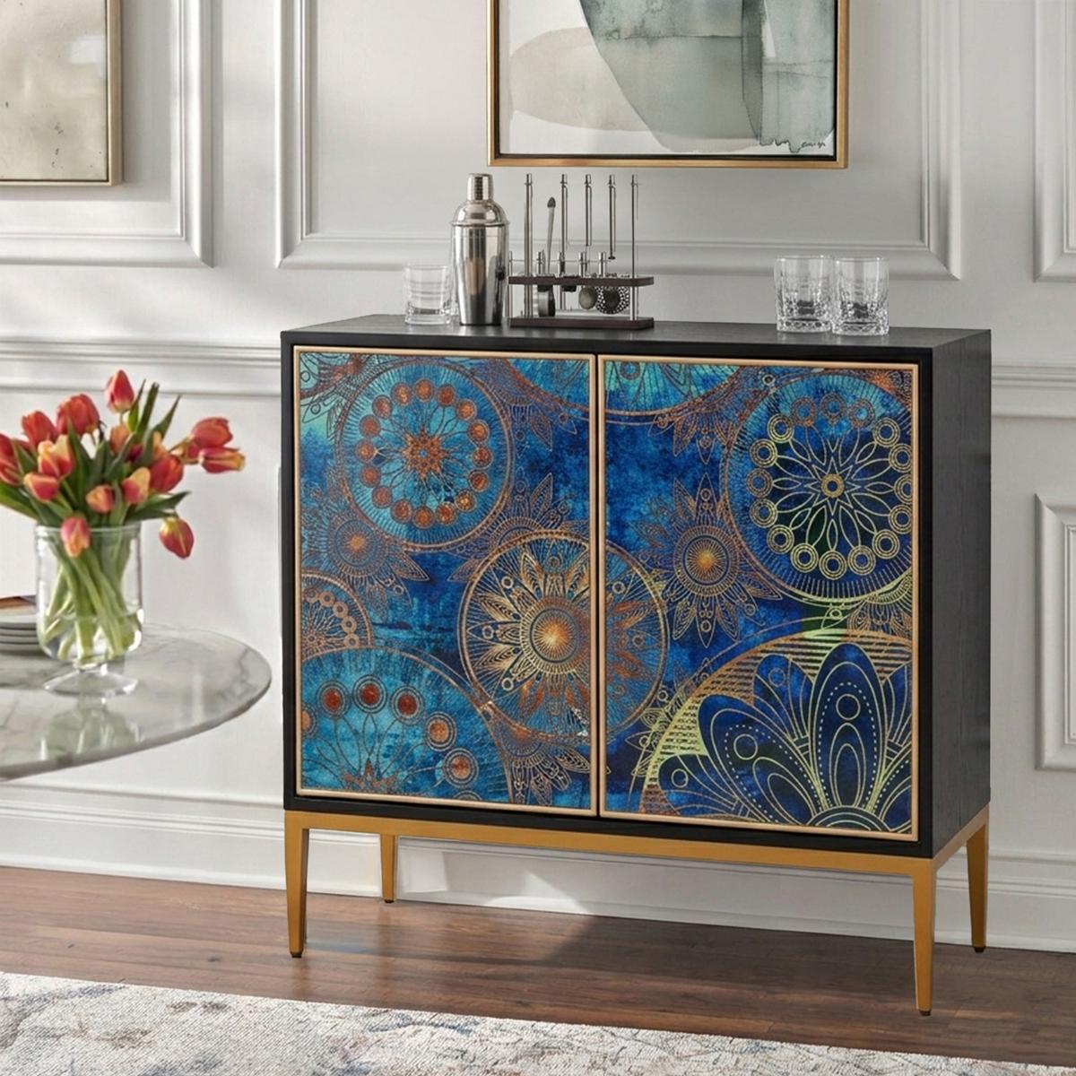 Eclipta Modern Accent Cabinet, Multicolor