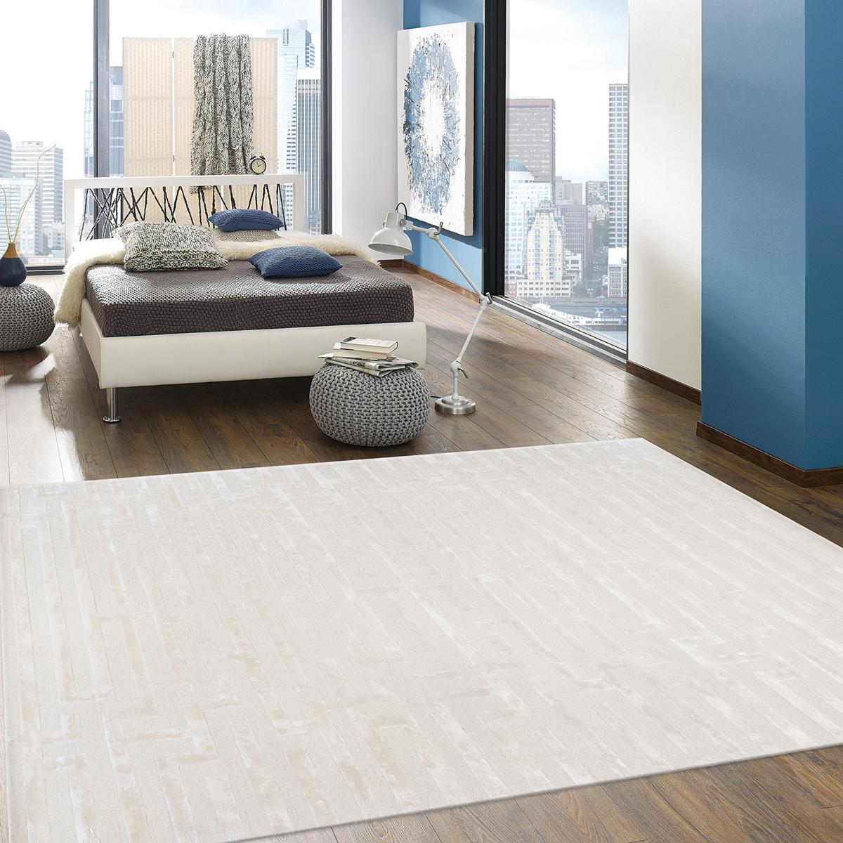 Edgy Hand-Tufted Ivory Transitional Area Rug