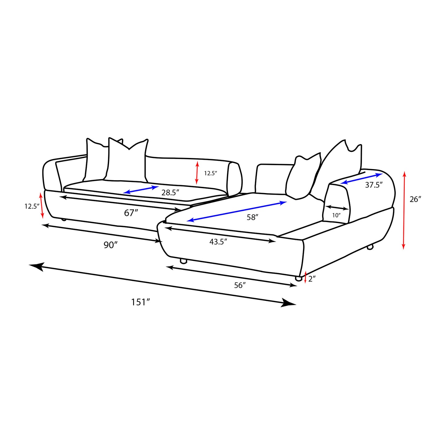 Amara Style Beige Sectional Sofa