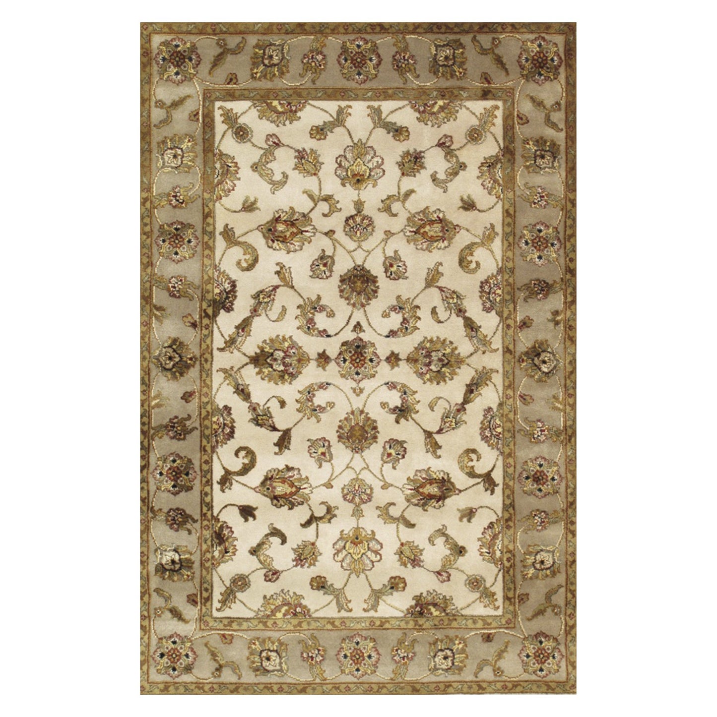 Agra Collection Hand-Knotted Silk and Wool Area Rug