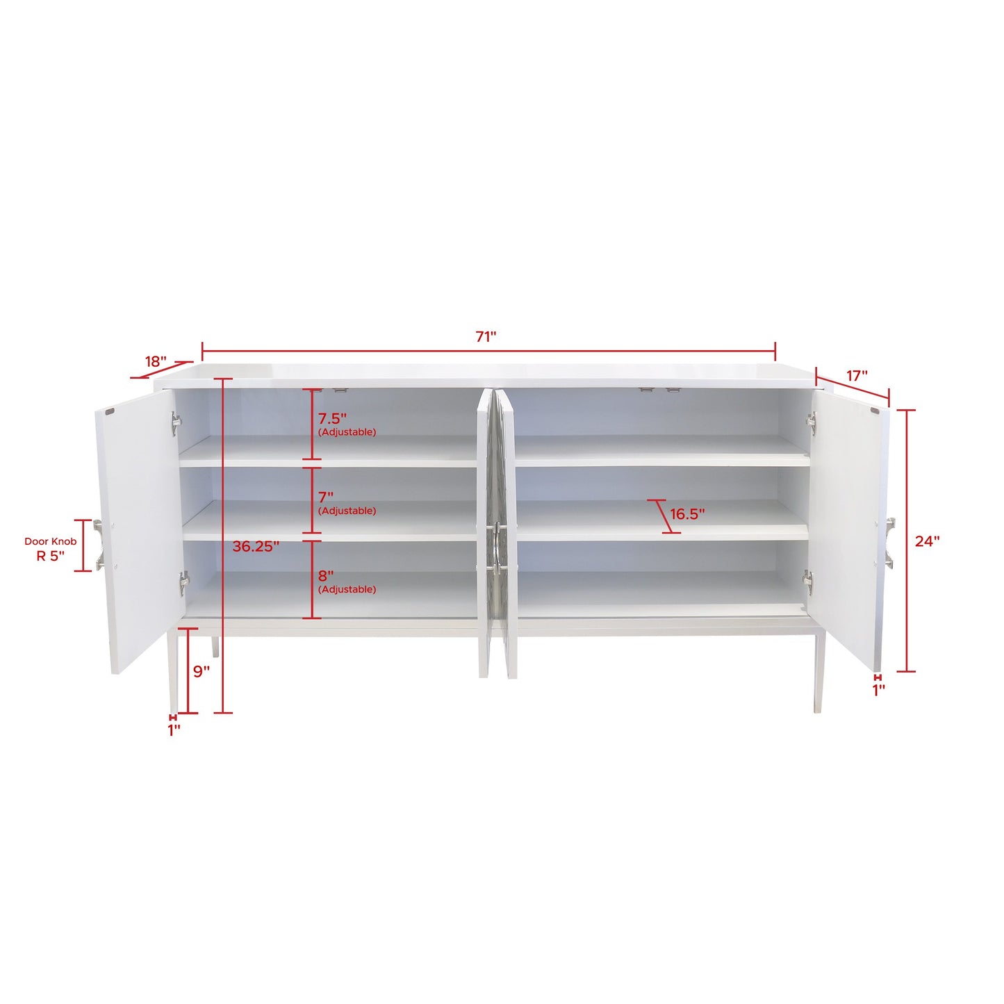 Luna 4 Door Sideboard