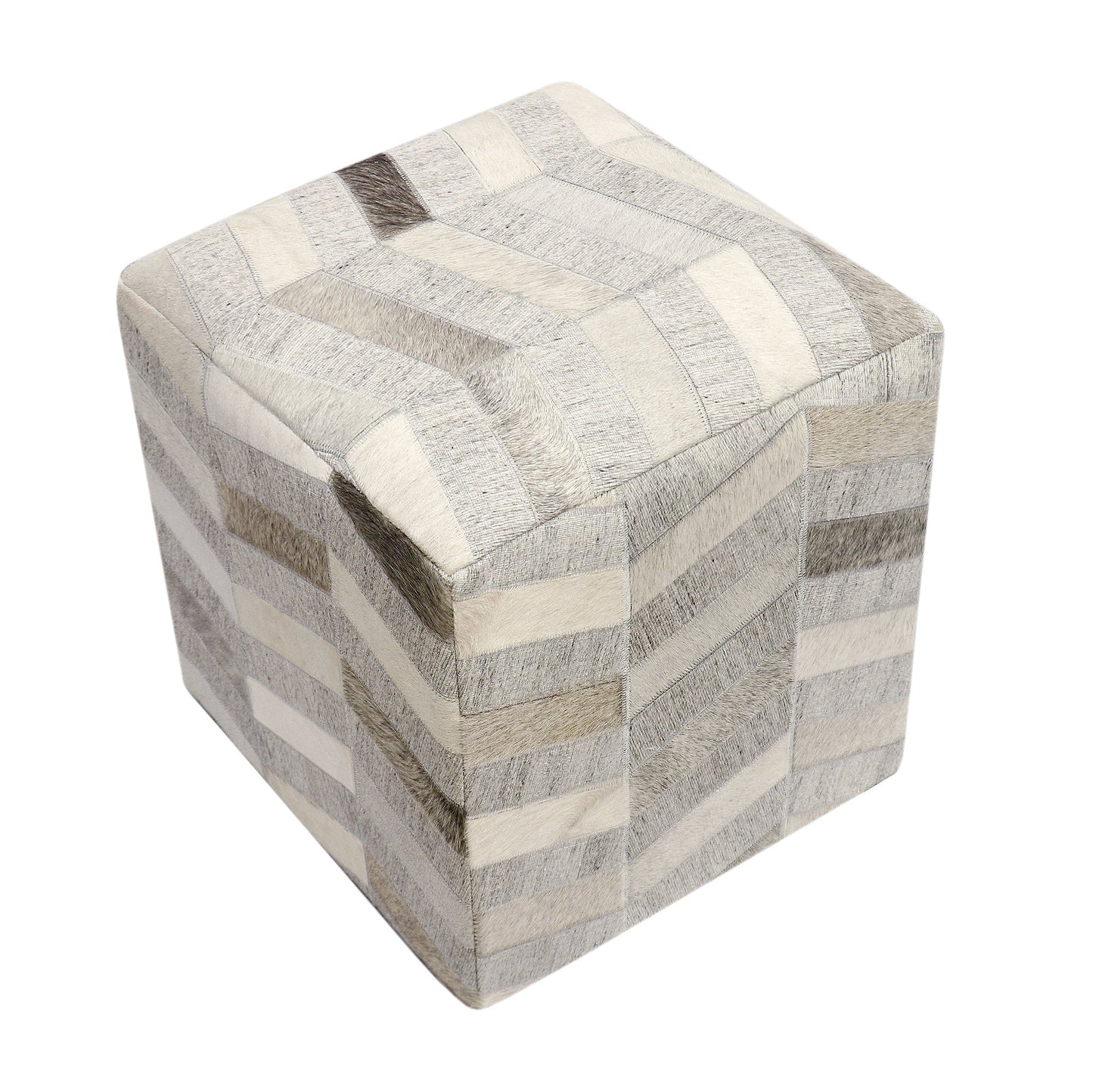 Galaxy Cowhide Cube Ottoman_Zig-Zag