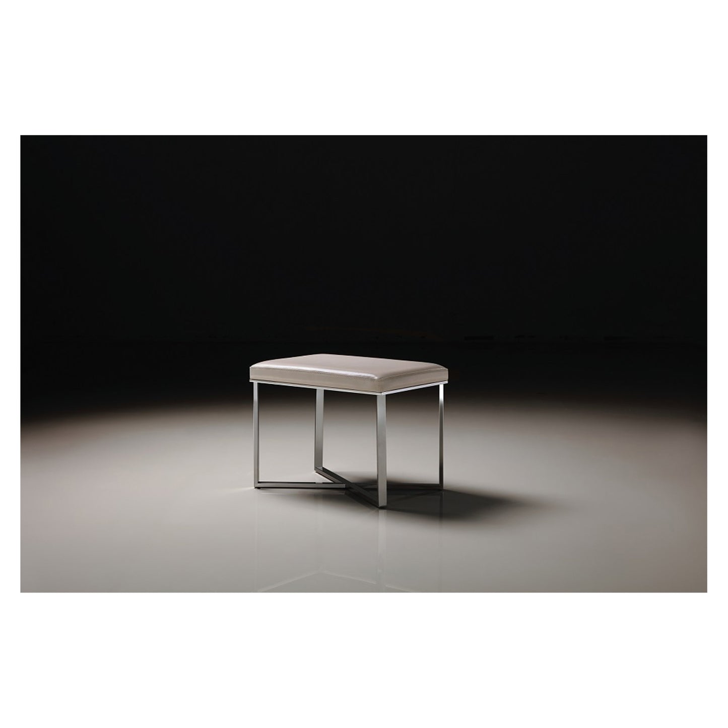 Luxe Faux Leather Stool_Beige