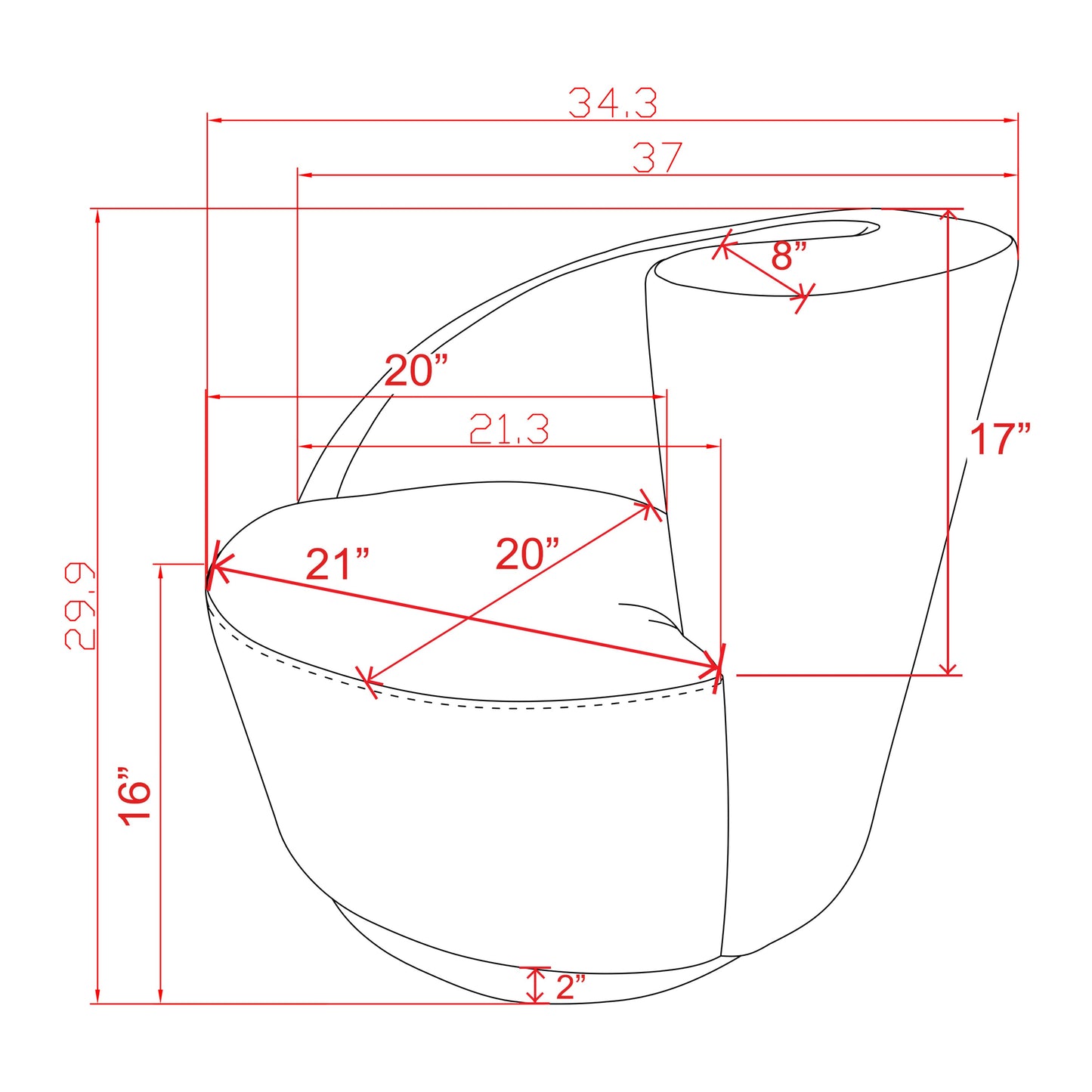 Cortina Crescent Swivel Barrel Chair