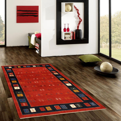Tribal Hand-Knotted Lamb's Wool Area Rug