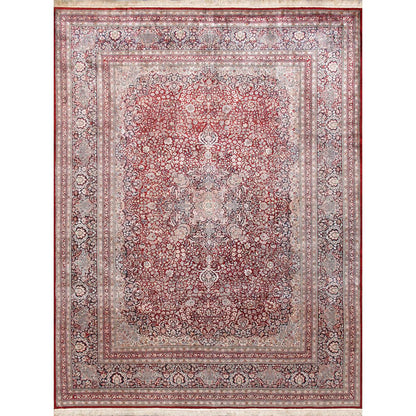 Azerbaijan Hand-Knotted Pure Silk Area Rug