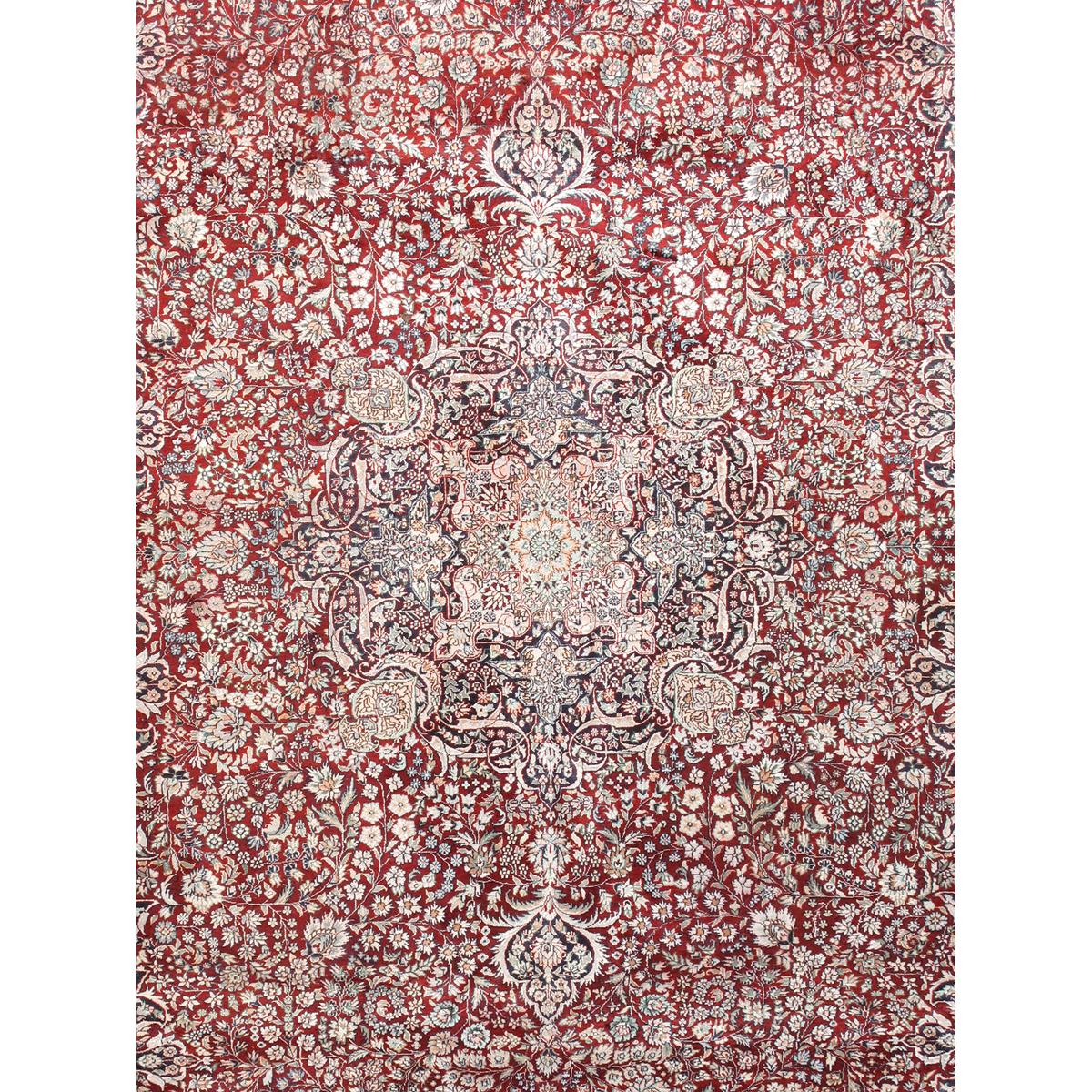 Azerbaijan Hand-Knotted Pure Silk Area Rug