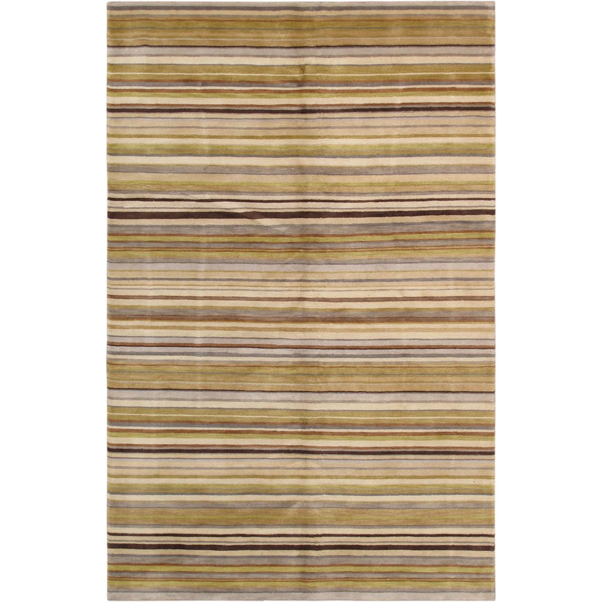 Modern Hand-Knotted Lamb's Wool Area Rug