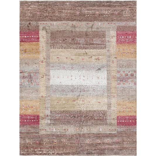 Tribal Hand-Knotted Bamboo Silk Area Rug
