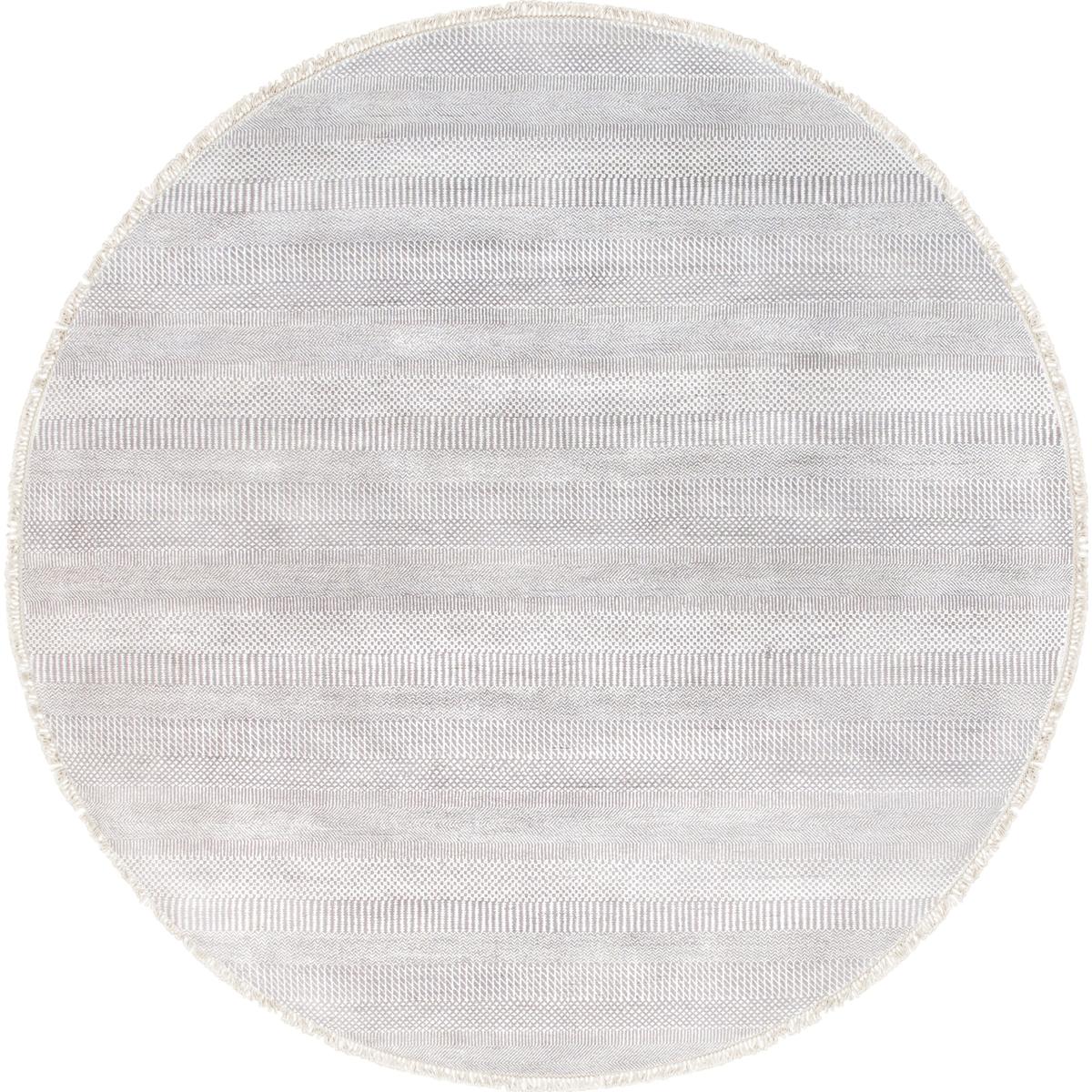 Transitional Hand-Knotted Bamboo Silk & Wool Area Rug