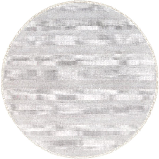 Transitional Hand-Knotted Bamboo Silk & Wool Area Rug