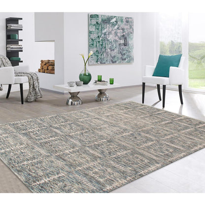 Transitional Hand-Knotted Wool Area Rug