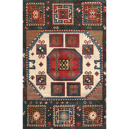 Hand-Knotted Wool Area Rug