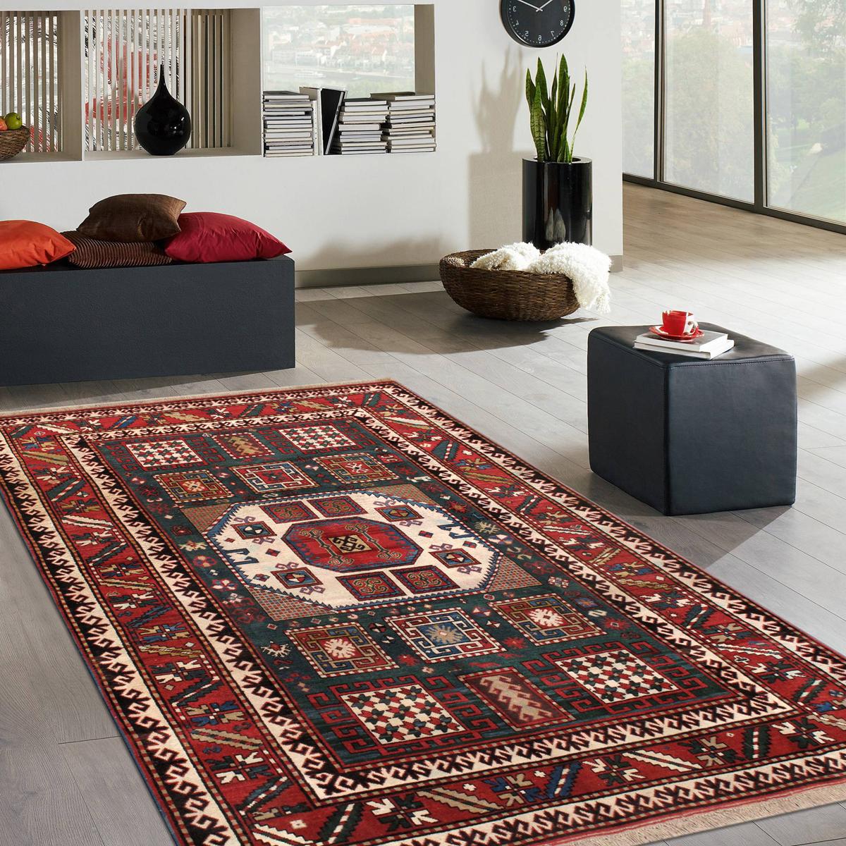 Hand-Knotted Wool Area Rug