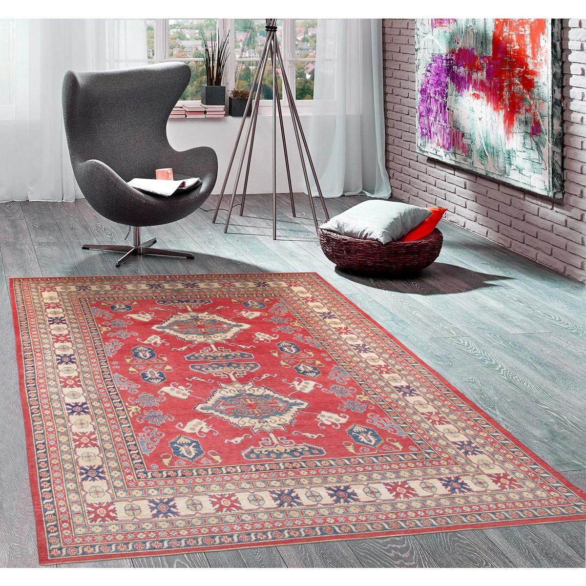 Hand-Knotted Wool Area Rug