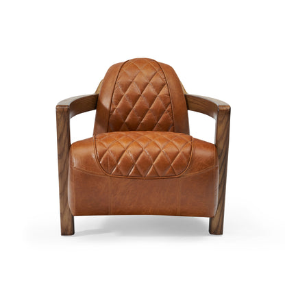 Ethan Leather Lounge Chair, Brown