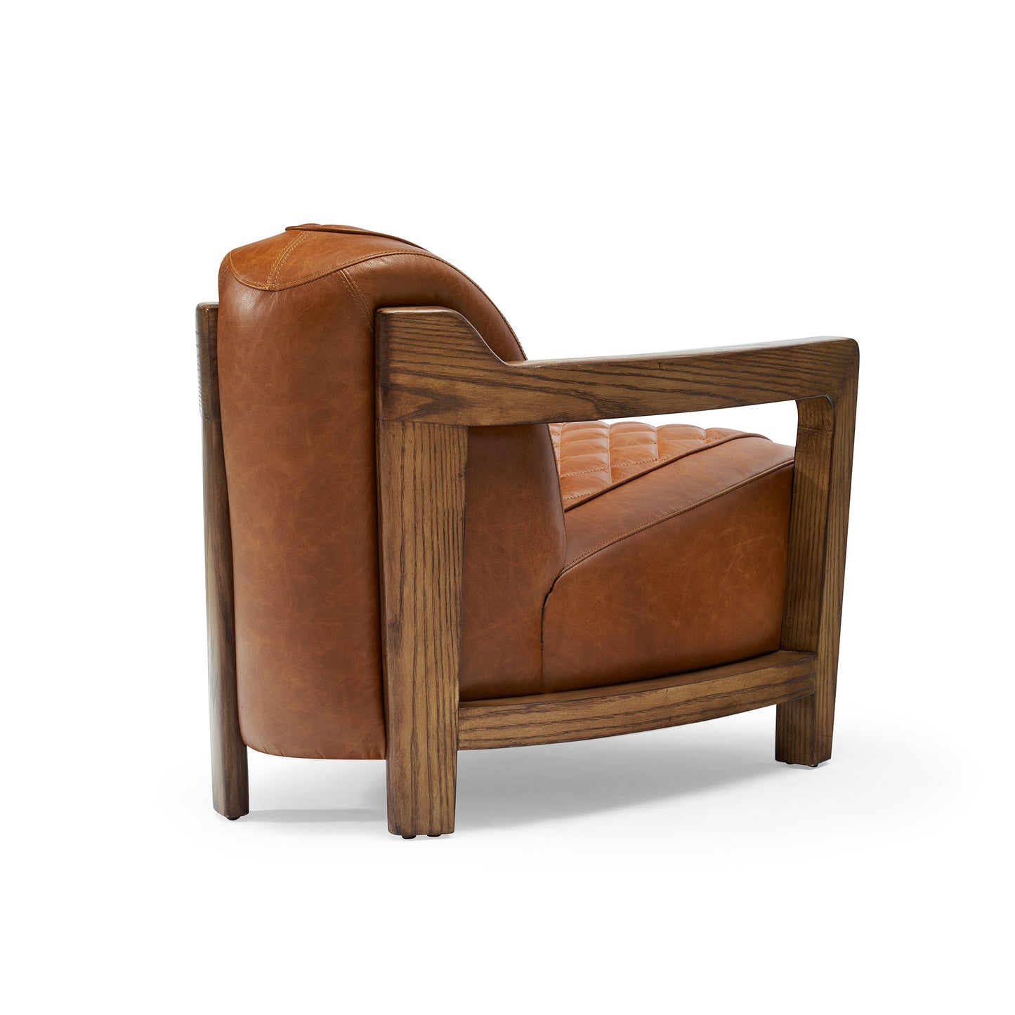Ethan Leather Lounge Chair, Brown