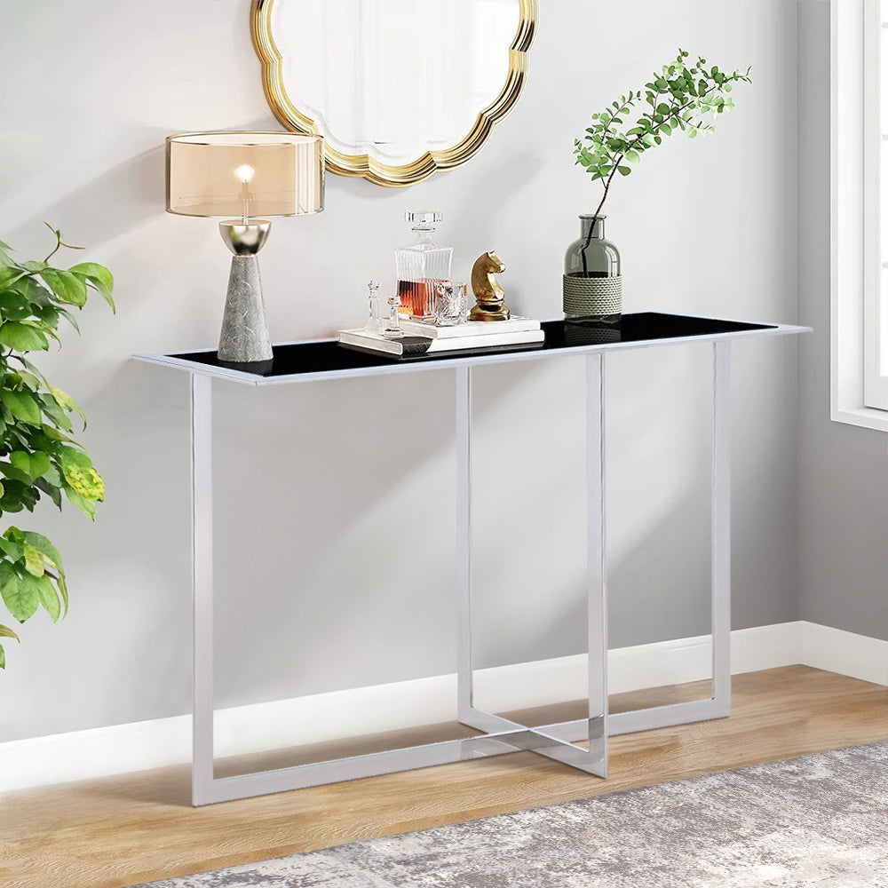 Luxe Console Table with Glass Top