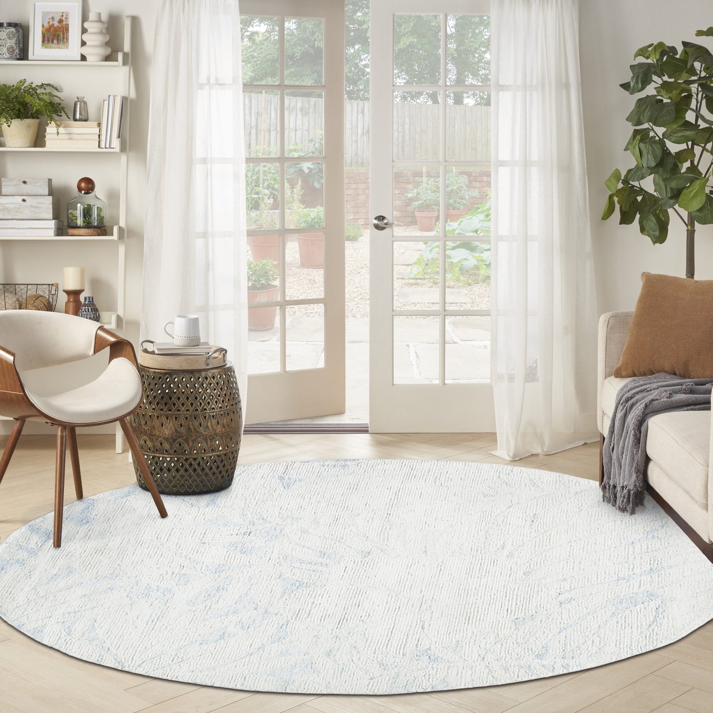 Harmony Ivory/Blue Tufted Area Rug