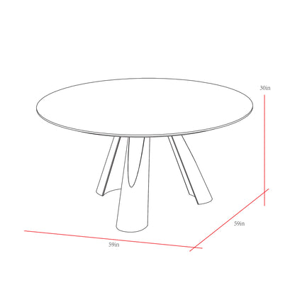 Novara Dark Brown Round Dining Table