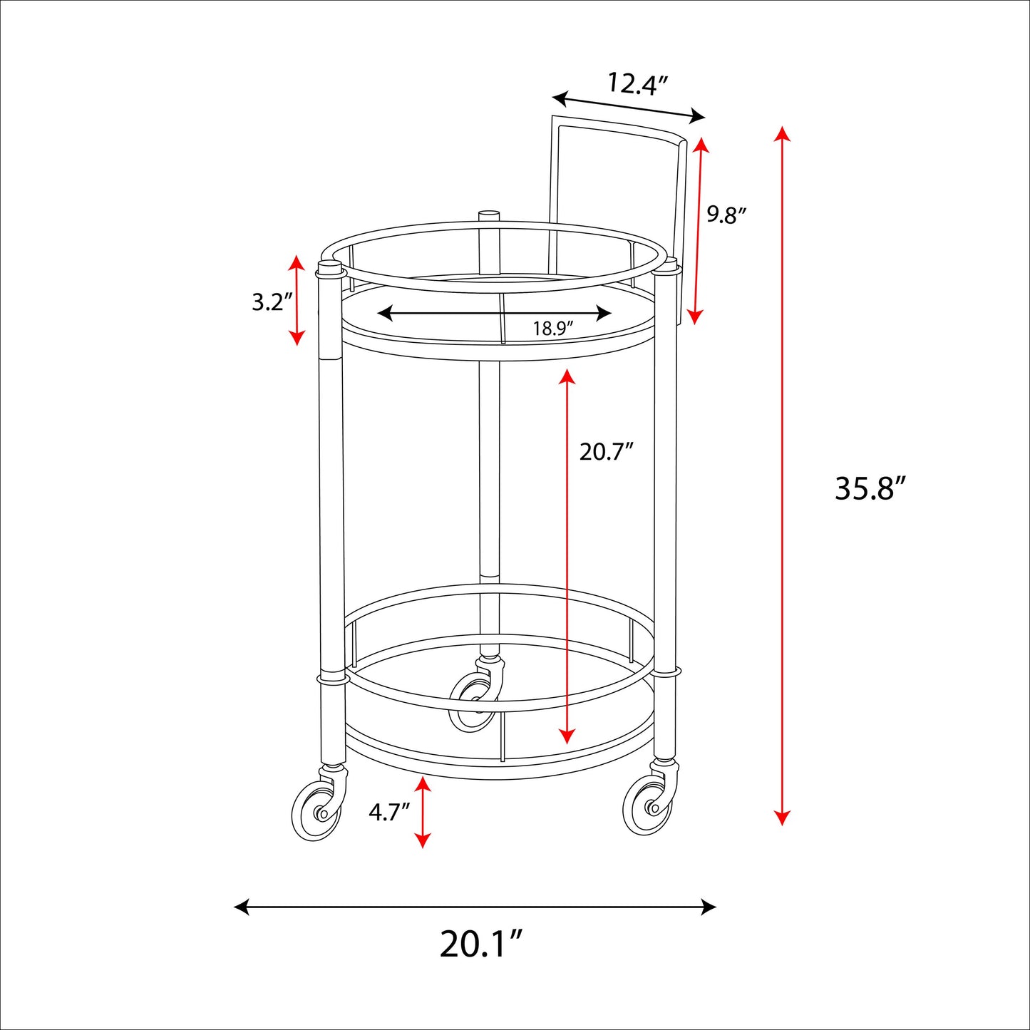 Crystalin Bar Cart