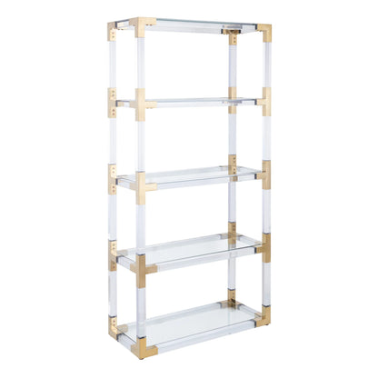 Mira Modern Glass Etagere Bookcase