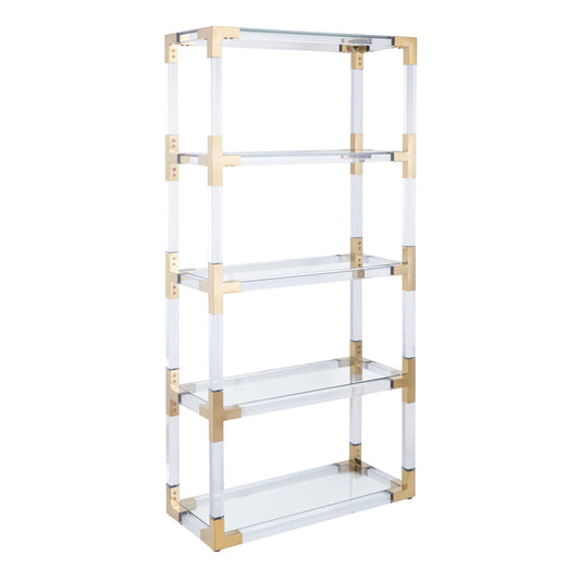 Mira Modern Glass Etagere Bookcase