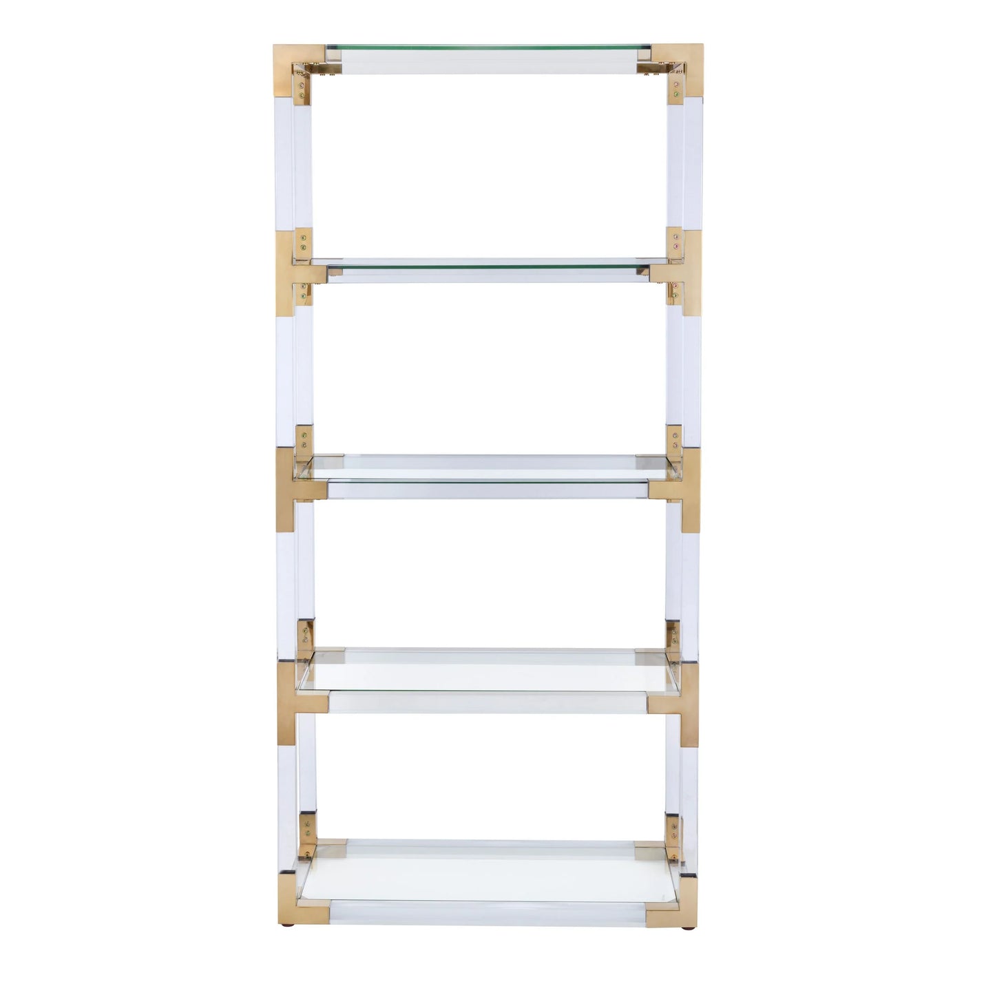 Mira Modern Glass Etagere Bookcase