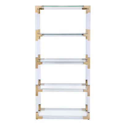 Mira Modern Glass Etagere Bookcase
