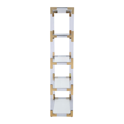 Mira Modern Glass Etagere Bookcase