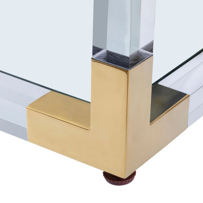 Mira Modern Glass Etagere Bookcase