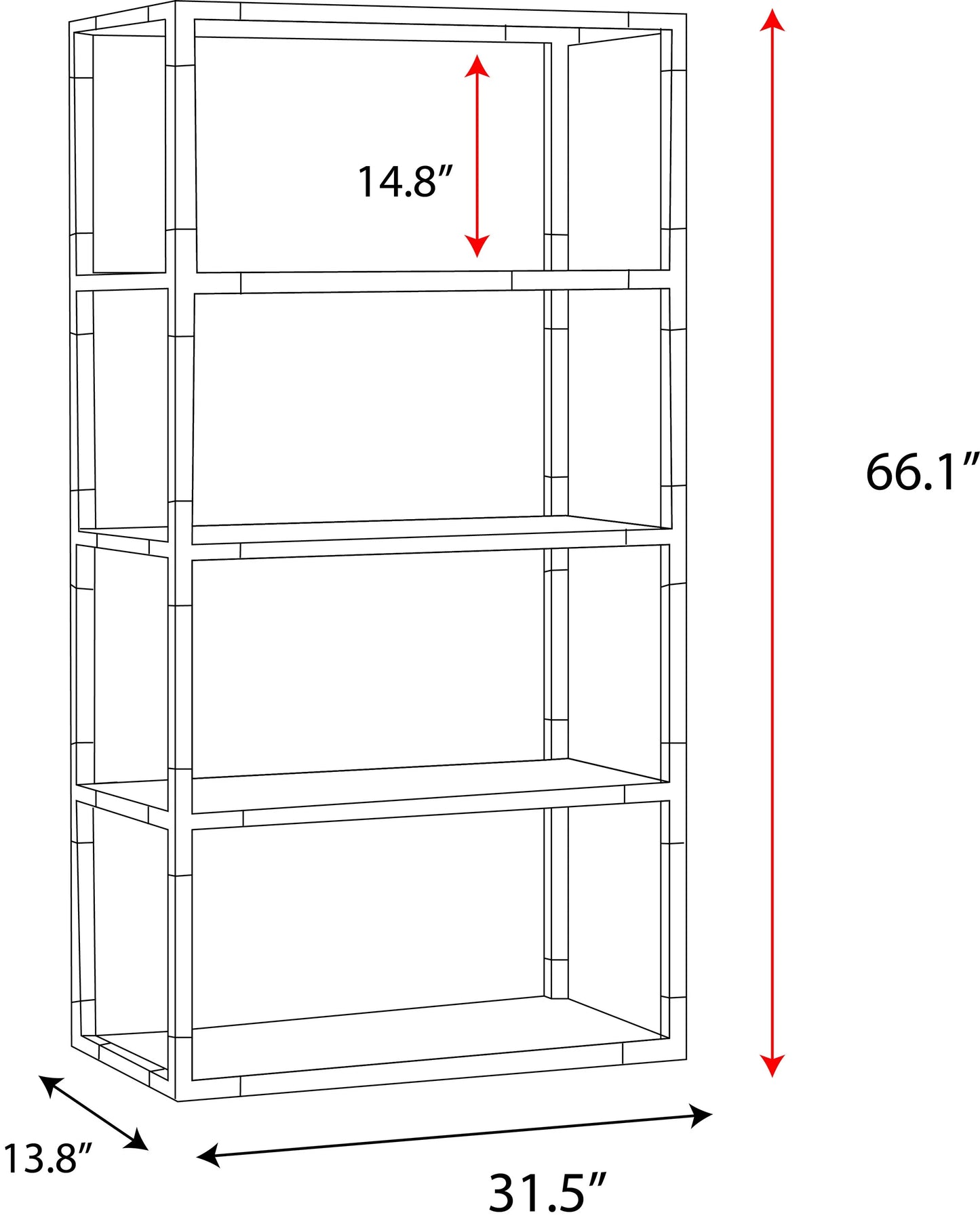 Mira Modern Glass Etagere Bookcase