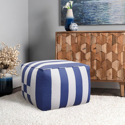 Galaxy Striped Pouf Ottoman