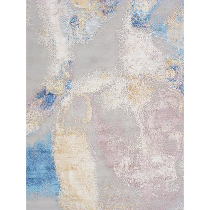 Modern Hand-Knotted Viscose Silk & Wool Area Rug