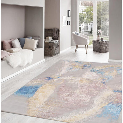 Modern Hand-Knotted Viscose Silk & Wool Area Rug