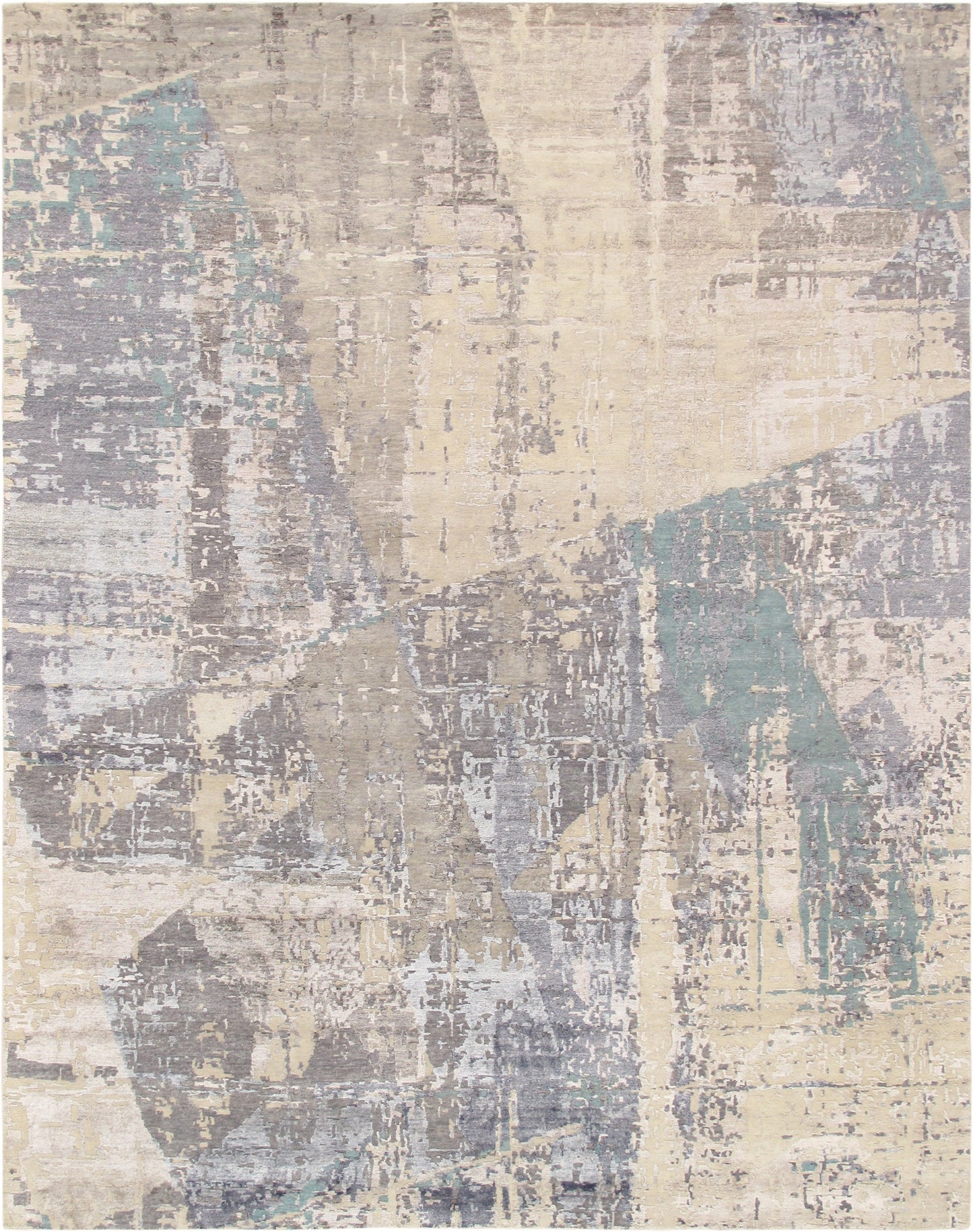 Modern Hand-Knotted Bamboo Silk & Wool Area Rug