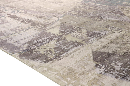 Modern Hand-Knotted Bamboo Silk & Wool Area Rug