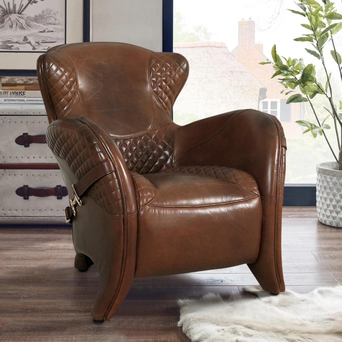 Aspen Leather Wingback Chair
