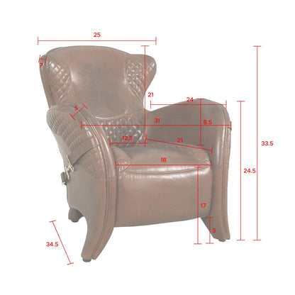 Aspen Leather Wingback Chair