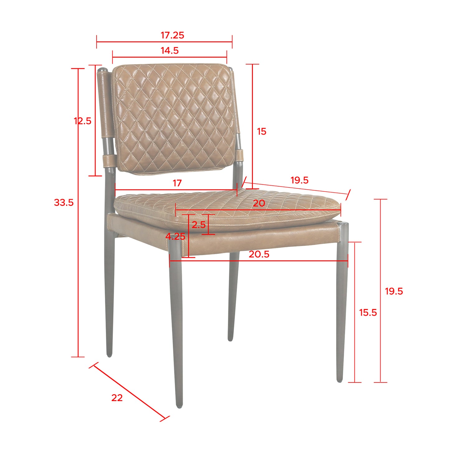 Capri Leather Chair, Brown